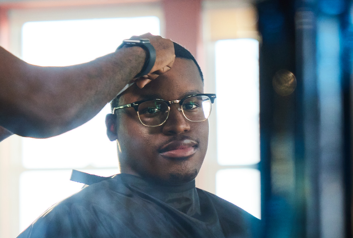 Man at barbershop
