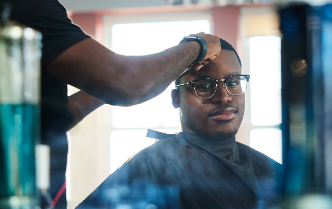 Man at barbershop